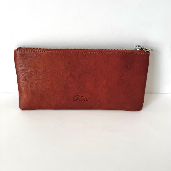 Floto Italian Leather Wallet Cardholder in Brown with Phone Holder - Picture 3 of 11